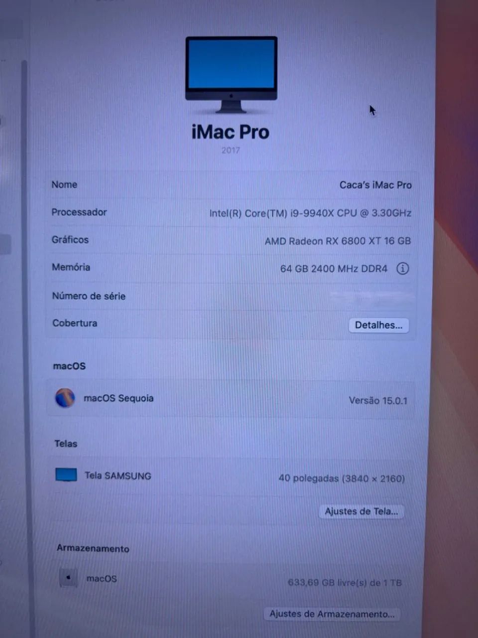iMac Computador de Alta Performance (com Mac OS e Windows) - Hackintosh Core i9, 64 de ram - Foto 2