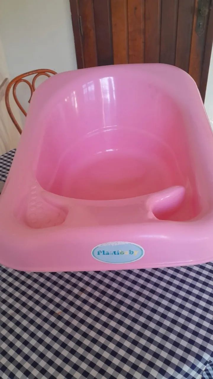 Banheira para bebê - Rosa - tamanho grande- Seminova - Foto 3