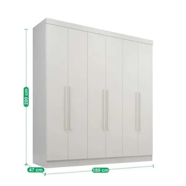 Guarda Roupa 6 Portas e 2 Gavetas novo - Foto 3
