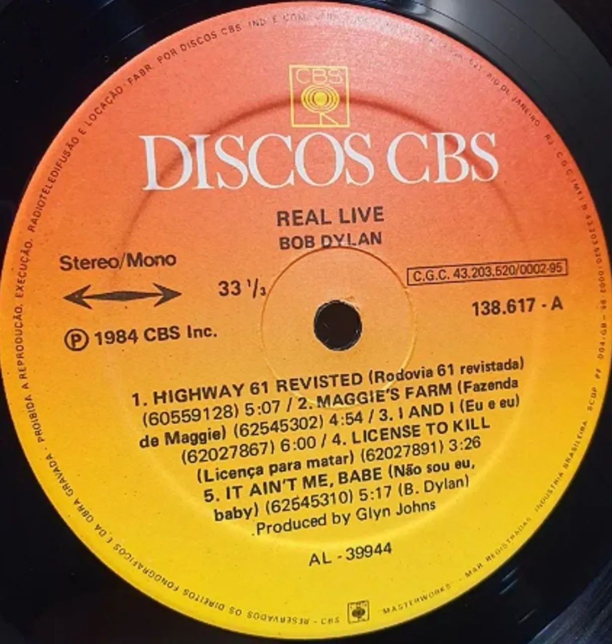 Disco de vinil Bob Dylan - Real Live perfeito de época  - Foto 4