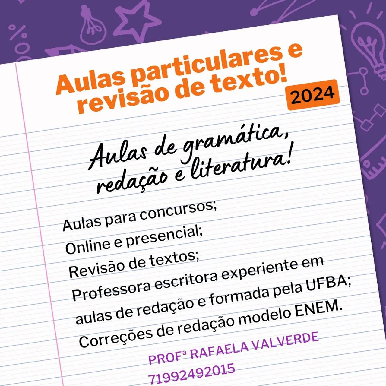 Aulas de língua portuguesa para Enem e concursos!