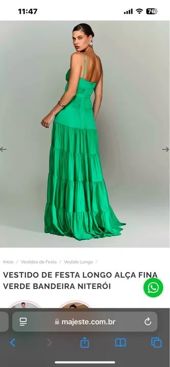 Vestido longo verde para festa majeste - Foto 2