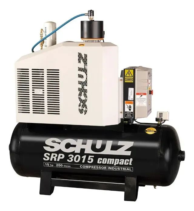 OPORTUNIDADE - Compressor Parafuso Schulz SRP3015 completo com chave seccionada 