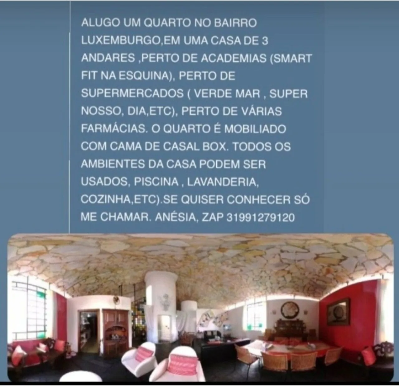 Alugo um quarto no bairro Luxemburgo em BH