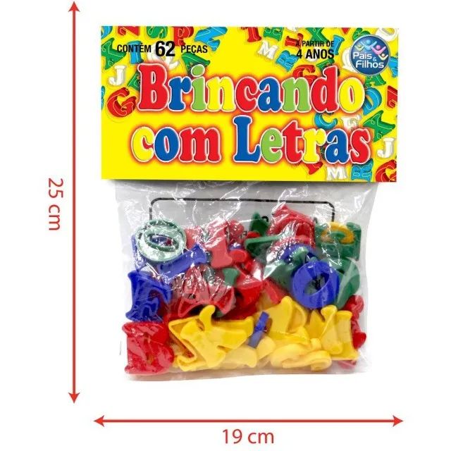 Brinquedo Pedagógico Brincando com Letras 62 peças - Pais e Filhos - Foto 2