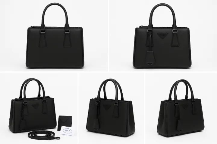 Bolsa Prada Galleria couro safianno black