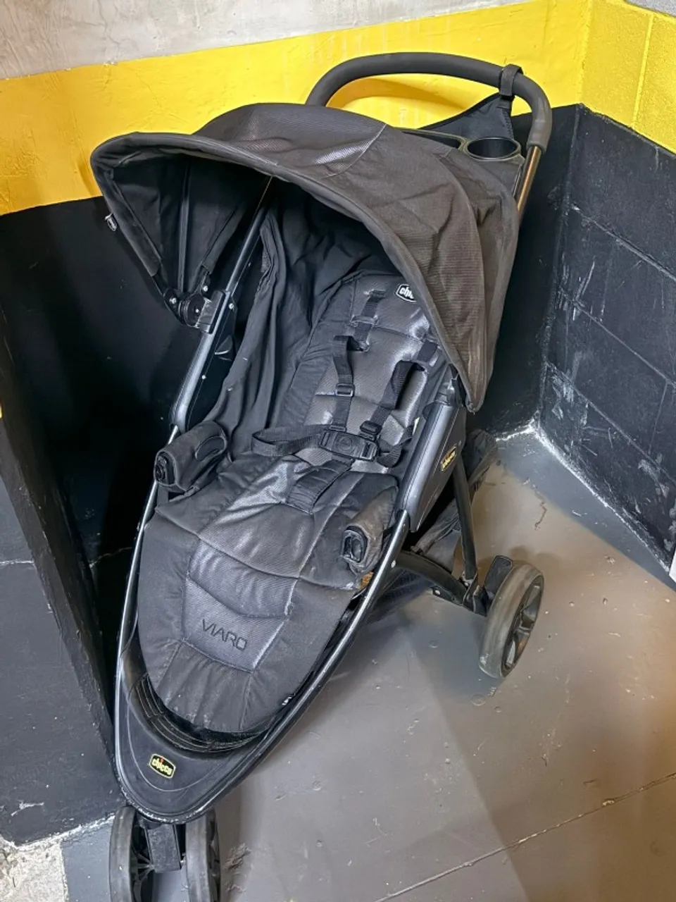 Carrinho de Bebê com Assento Reclinável, Chicco Viaro, Preto