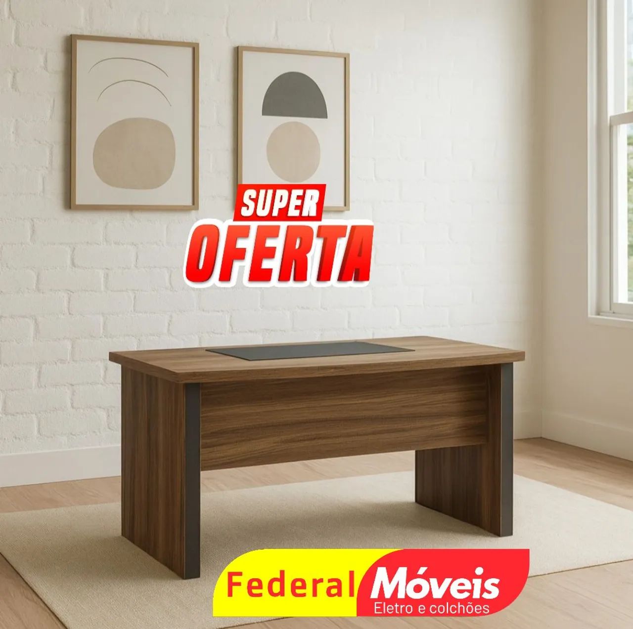  Mesa de Reunião 2,00x1,00 - Ampla, moderna e resistente!