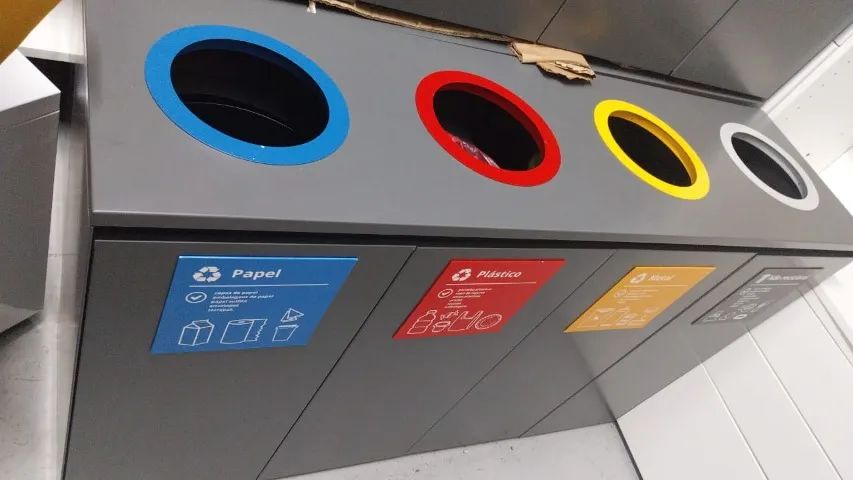 Lixeira Coleta Seletiva de Aço Securit - Foto 4