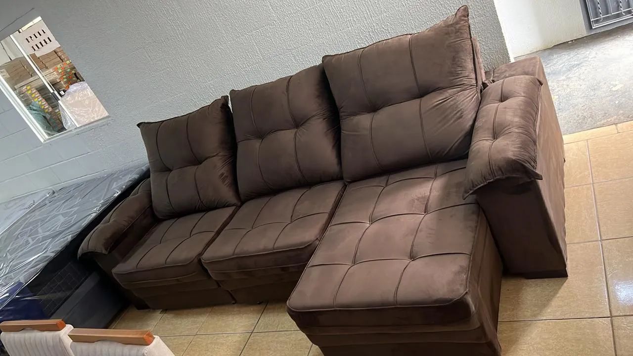 Sofá retrátil 3 lugares 