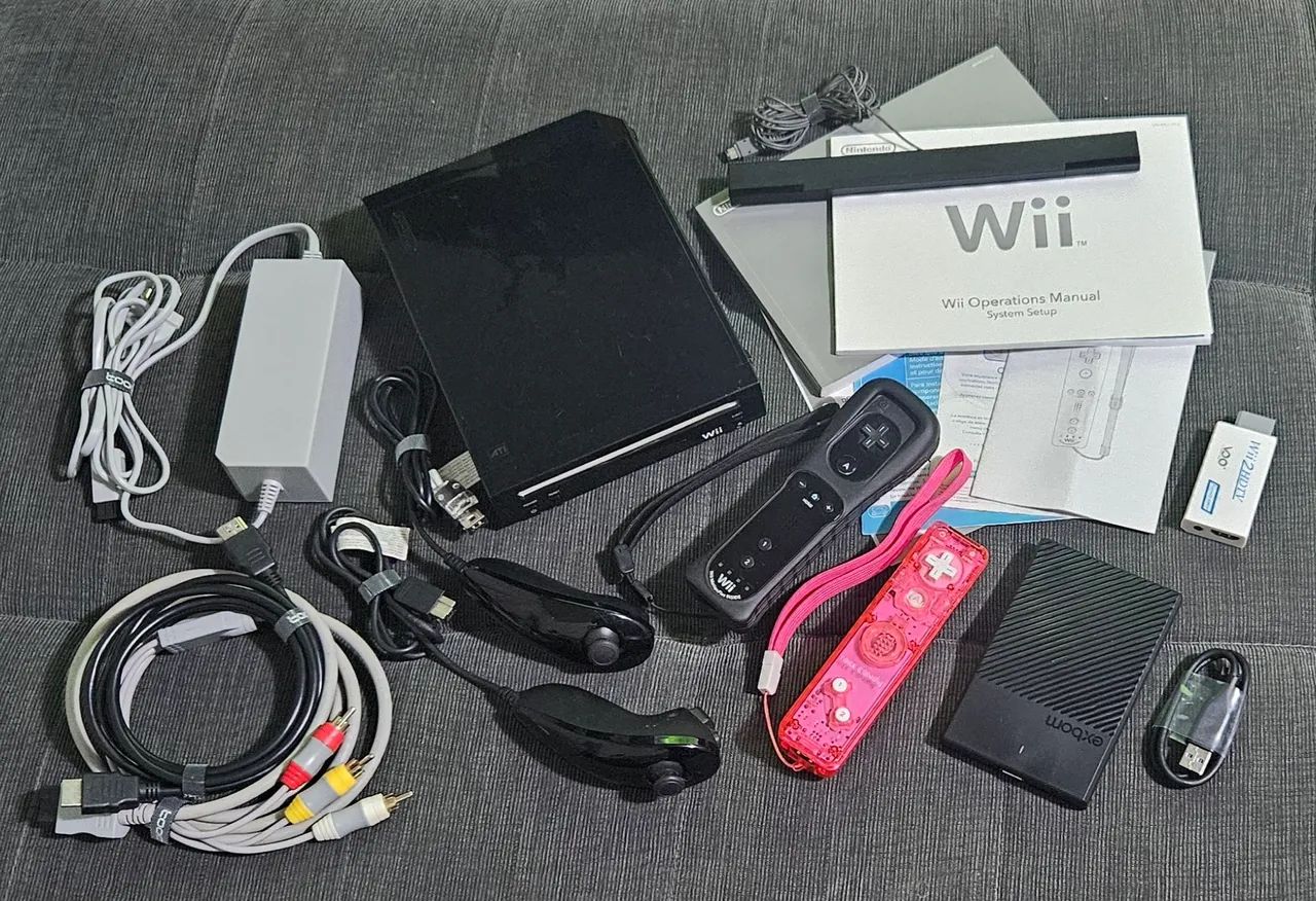 Nintendo Wii セット Nintendo Wii Preto Destravado HD 320gb 117 Jogos com HDMI