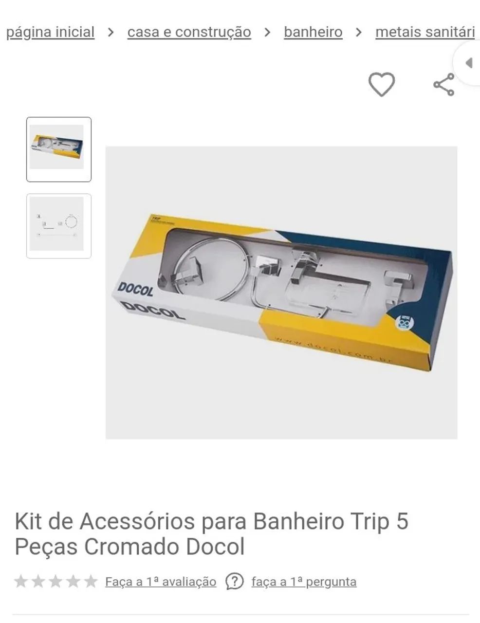 Kit de Acessórios com 5 peças Trip Cromado Docol - Foto 4