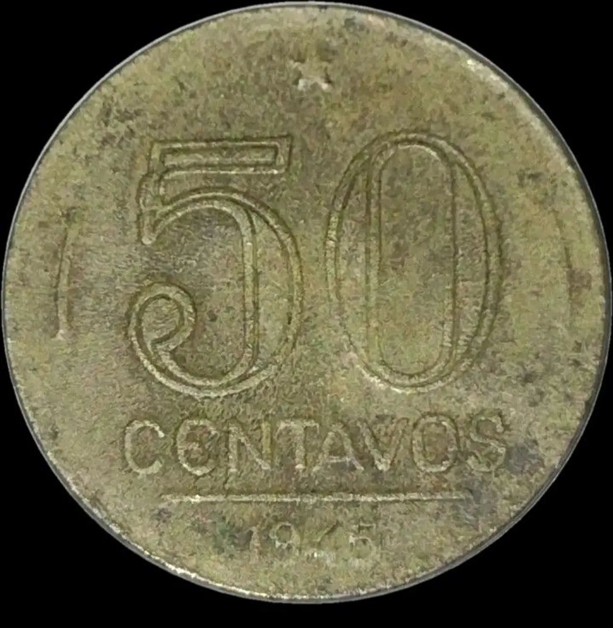 Lote de Moedas - 1 Cruzeiro 1946 - 50 Centavos 1945 1943 - Aceito Ofertas  - Foto 3