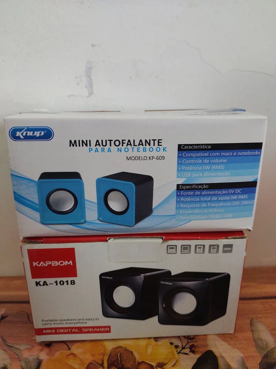 Caixas de Som Mini para Notebook - KP-609 e KA-1018