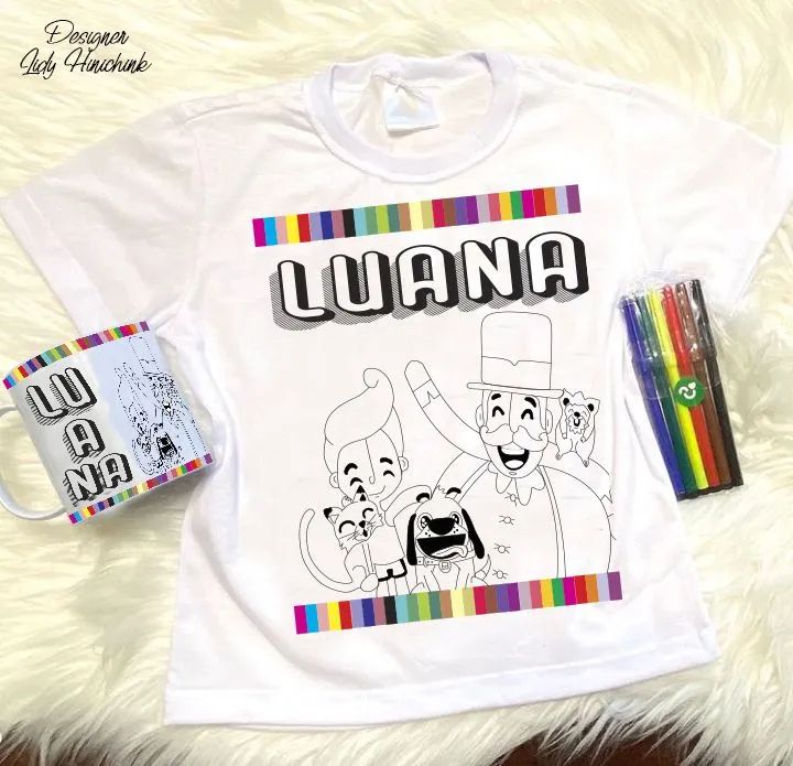 Canecas , Camisetas, Pijamas Decoradas com Desenhos para Colorir - Foto 4