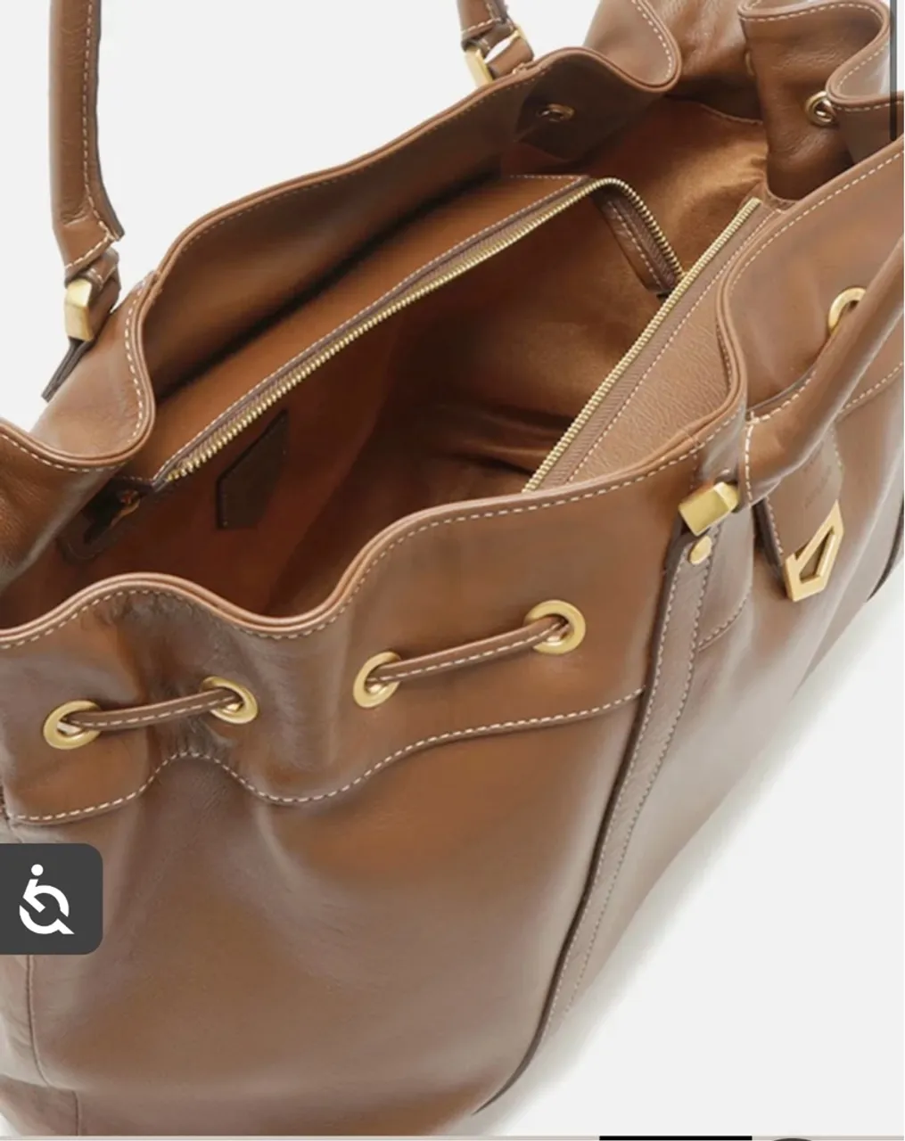 Bolsa Marrom Arrezo de Couro