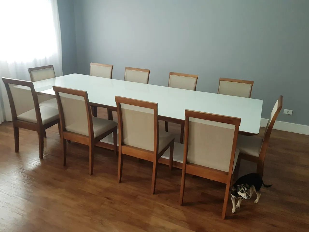 Mesa de Jantar Branca com 8 Cadeiras