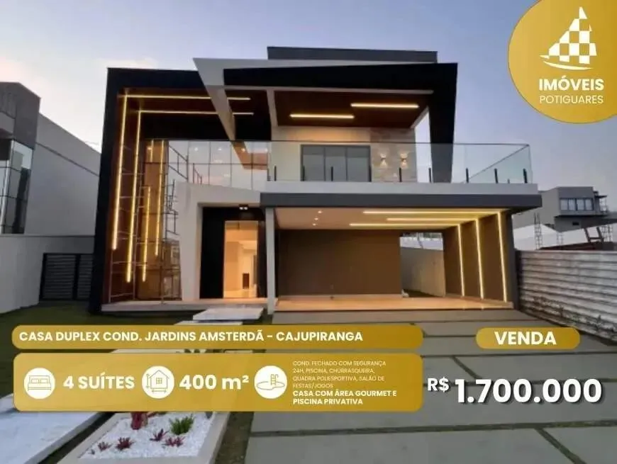 Casa à venda, 4 quartos, 4 suítes, 2 vagas, Cajupiranga - Parnamirim/RN