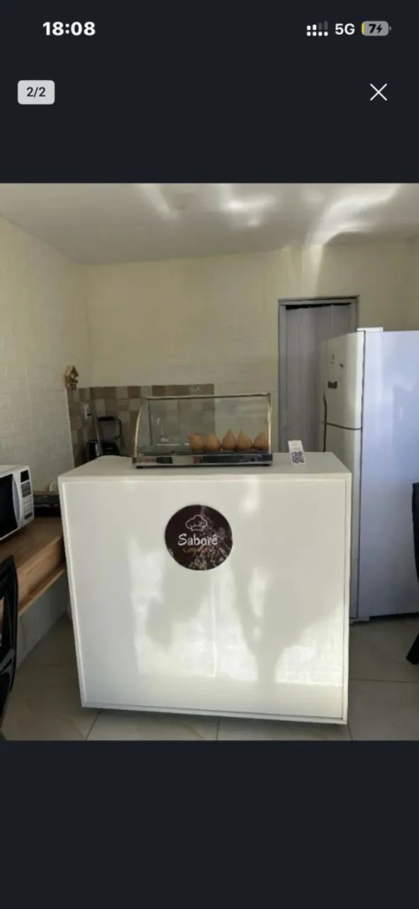 Balcão de Madeira Branco - Foto 2