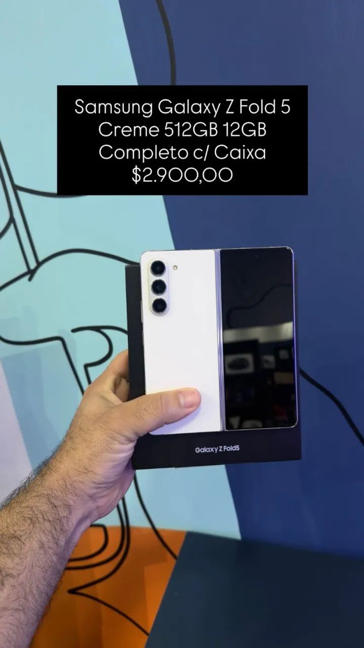 Seminovo: Samsung Galaxy Z Fold 5 512GB 12RAM Branco | Loja Fisica