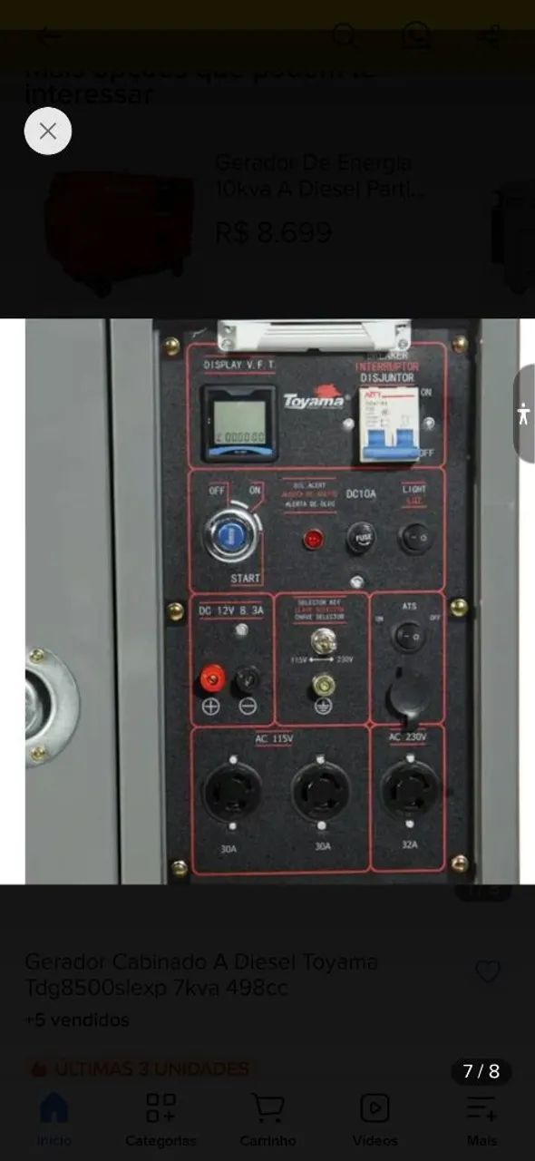 Gerador toyama TD8500SLE