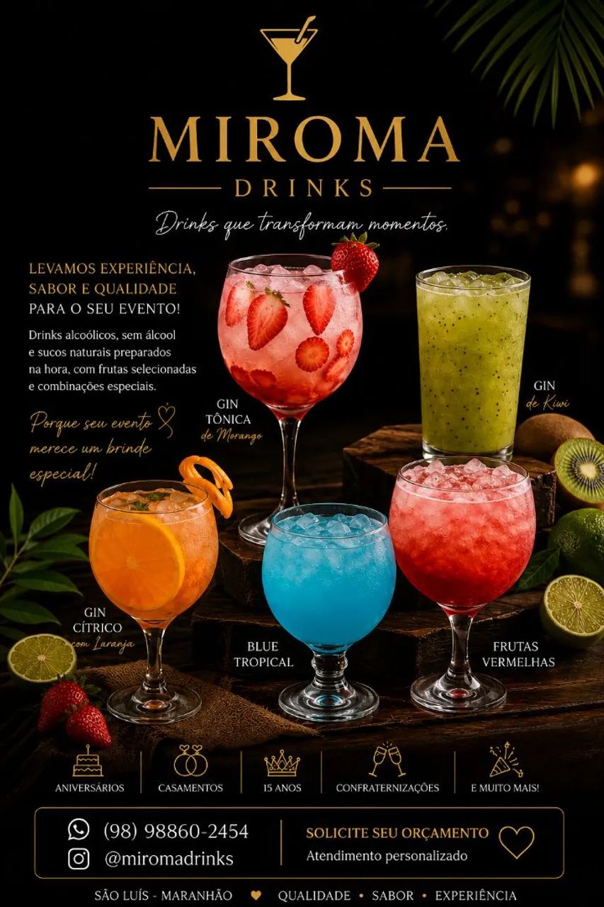 MIROMA Drinks | Drinks para festas e eventos em São Luís. - Foto 3