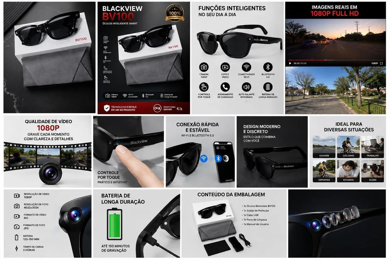 Blackview BV100 é um óculos inteligentes com câmera full HD . - Foto 3