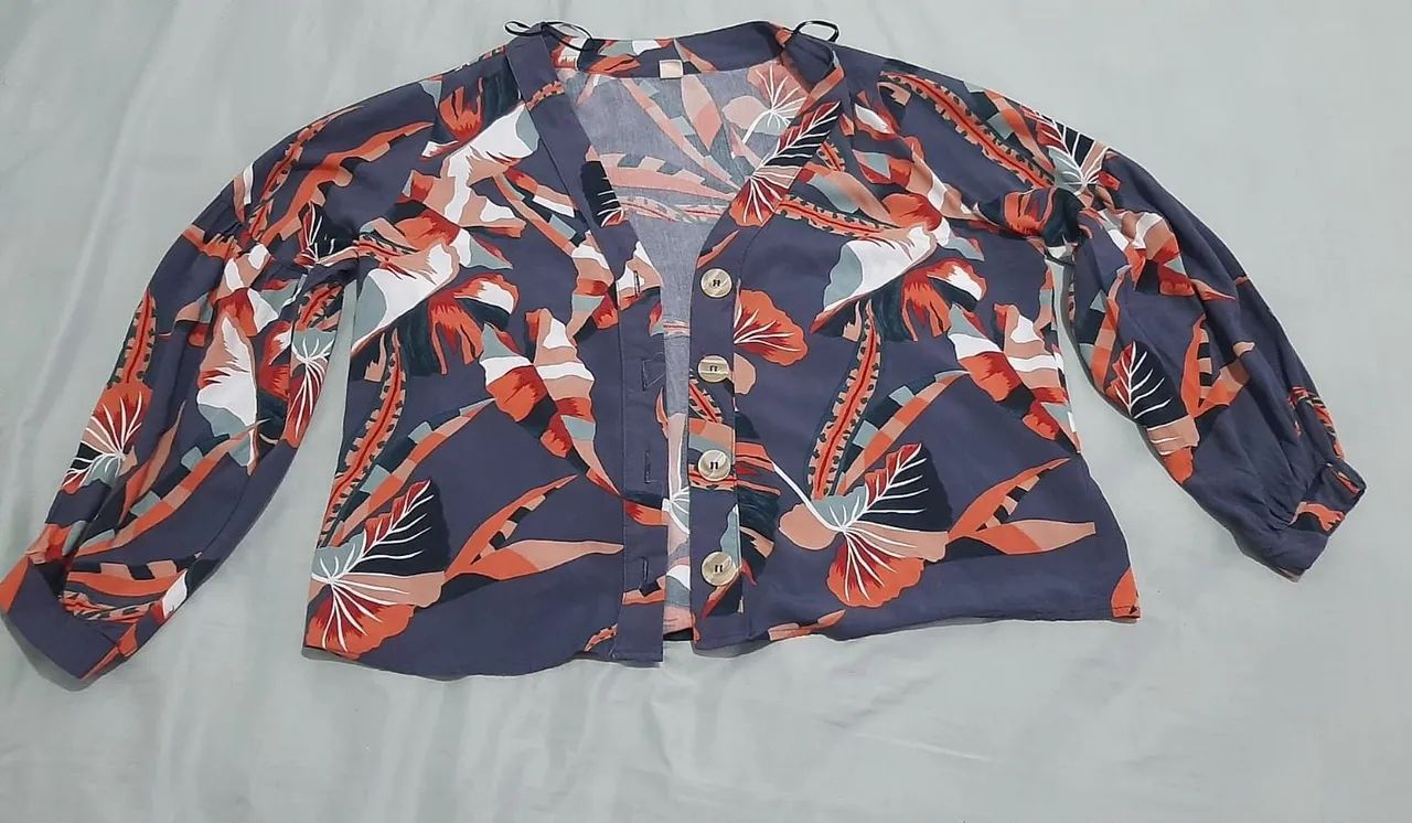 VESTIDO LONGO GG, COR CINZA E LARANJA - Foto 2