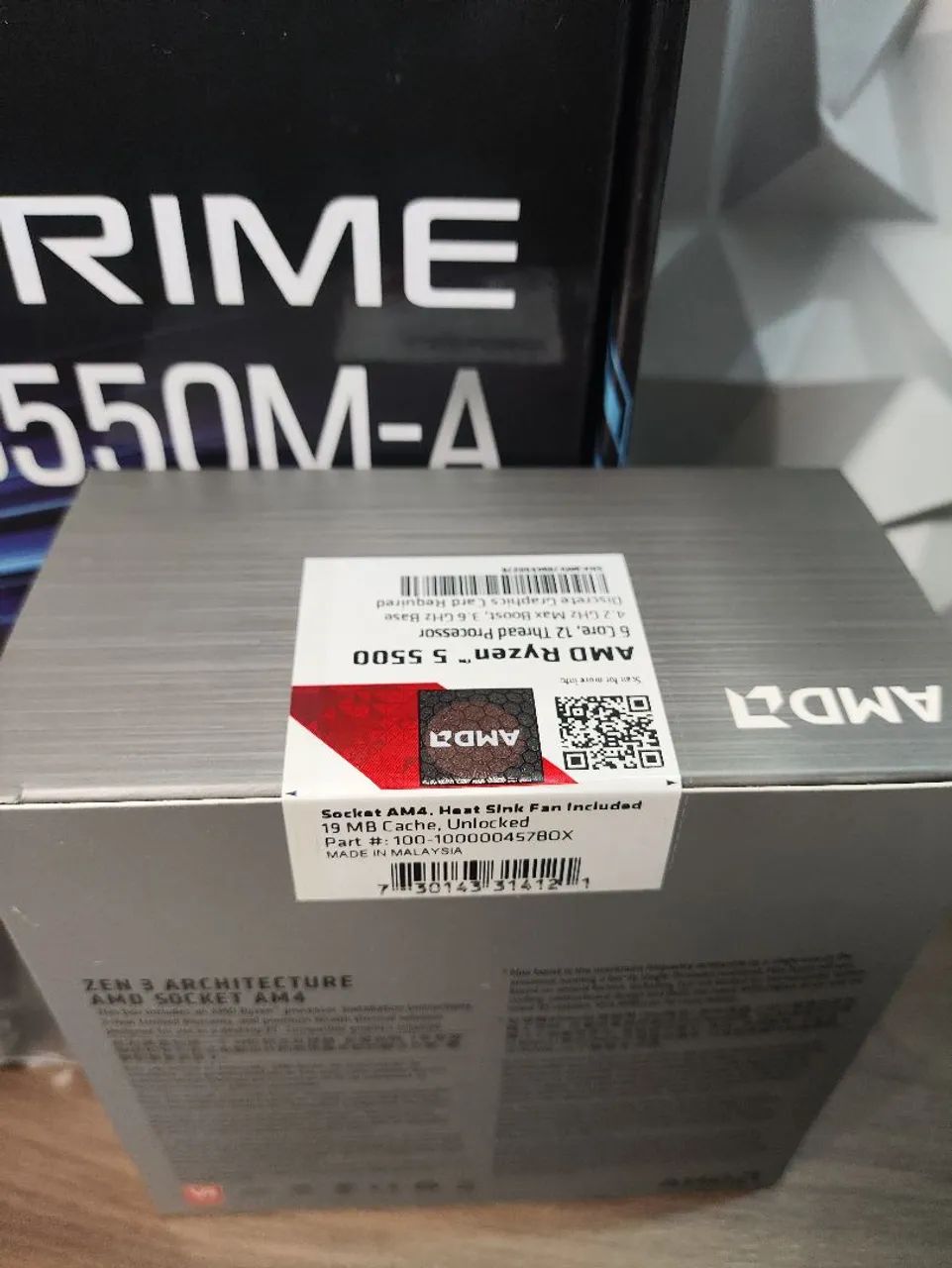 Kit upgrade Ryzen AM4 com Placa mãe Asus Prime B550m + 16gb de memória novo lacrado  - Foto 3