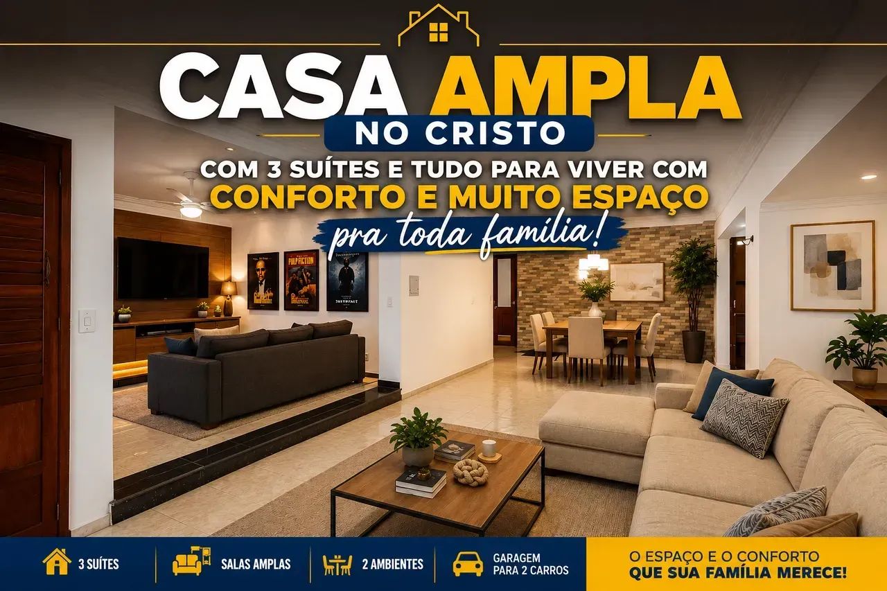 Vende-se casa no Cristo grande e com 3 suítes
