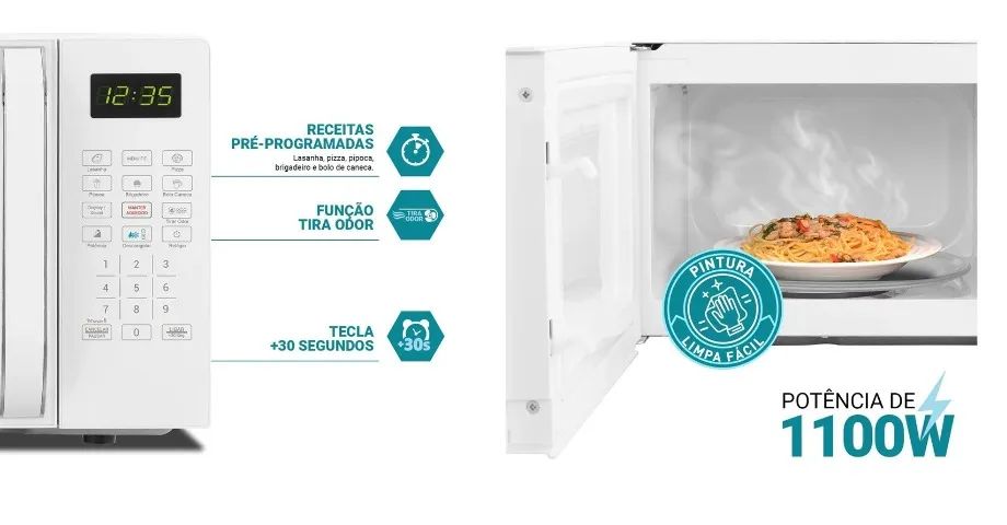 Micro-Ondas Philco 20L Branco Limpa Fácil PMO23B - Foto 3