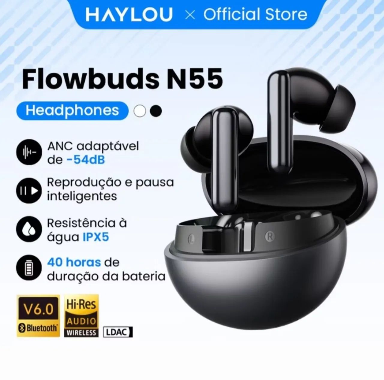 Fone bluetooth TWS HAYLOU FLOWBUDS N55  - Foto 4