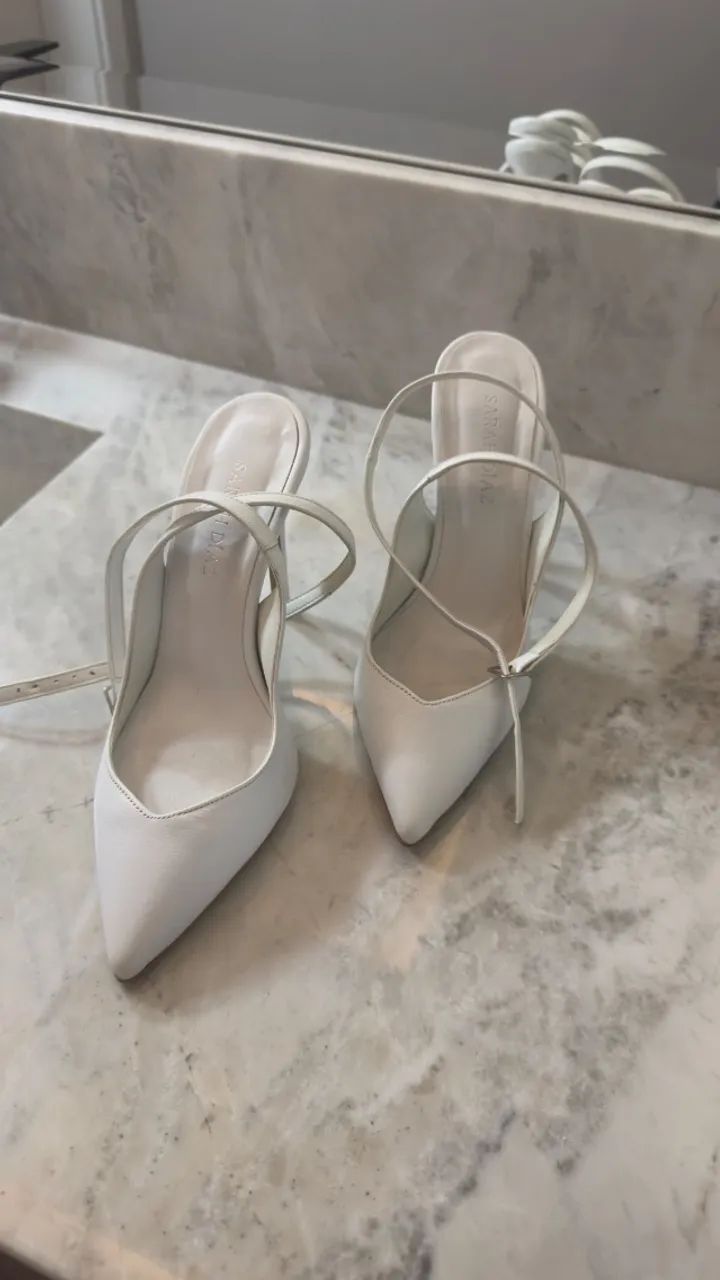 Scarpin sapato noiva branco - Foto 4
