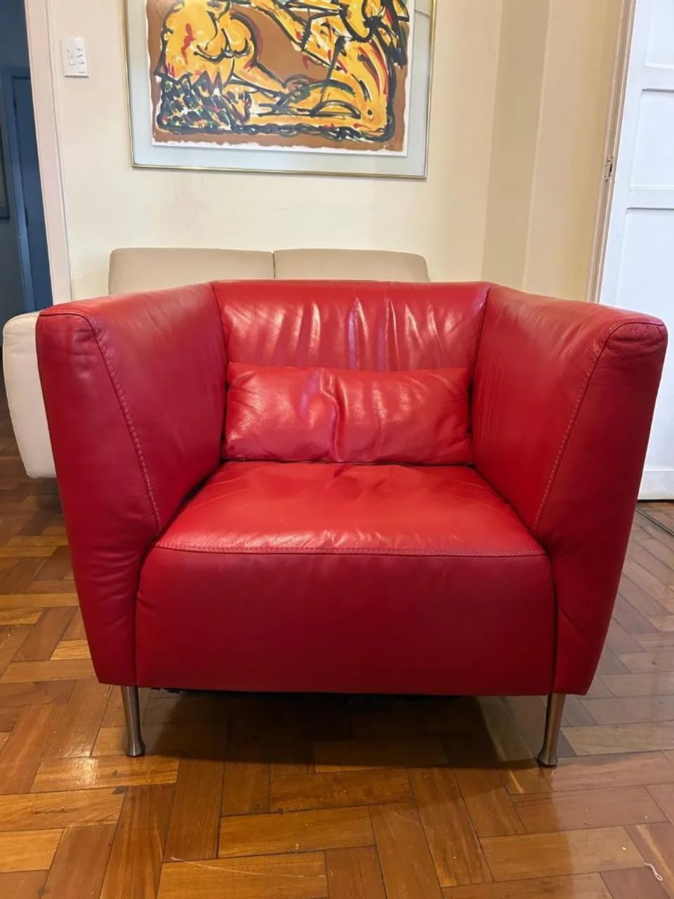 Par de Poltronas de couro Italsofa-Natuzzi