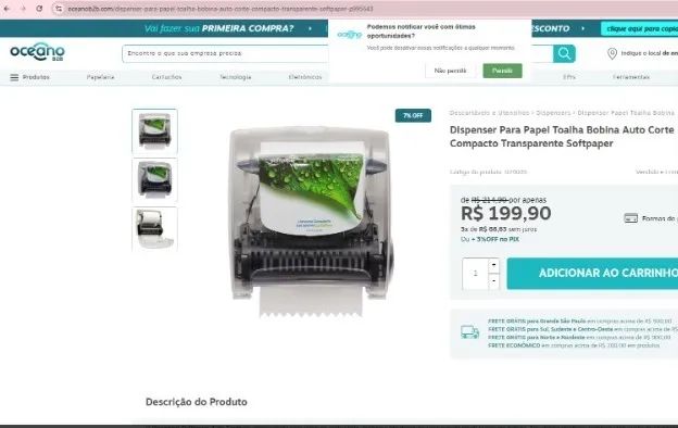Papel Toalha Bobina Sulleg Premium Classic Auto Corte 6 x 200Mts - Braswell - Foto 3