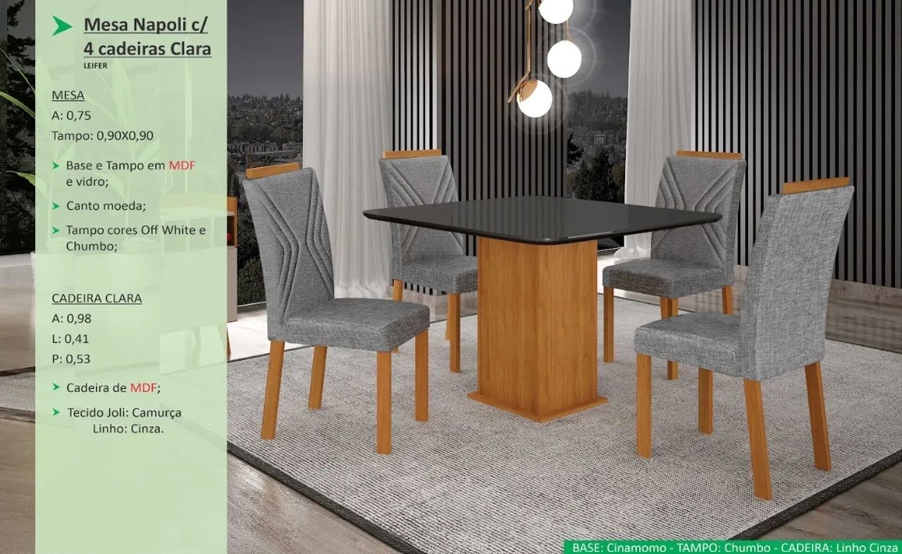 Mesa Napoli com 4 cadeiras - Promoção  - Foto 2
