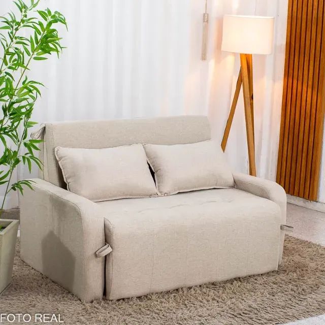 Sofá Cama Amora  1,40m  Linho   Novo  Pronta Entrega - Foto 2