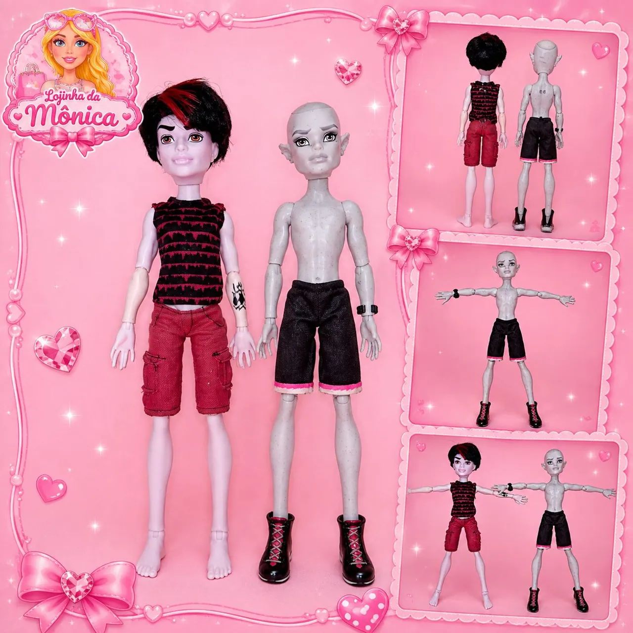 LOTE de Bonecos Monster High Create a Monster Dracula e Gárgula