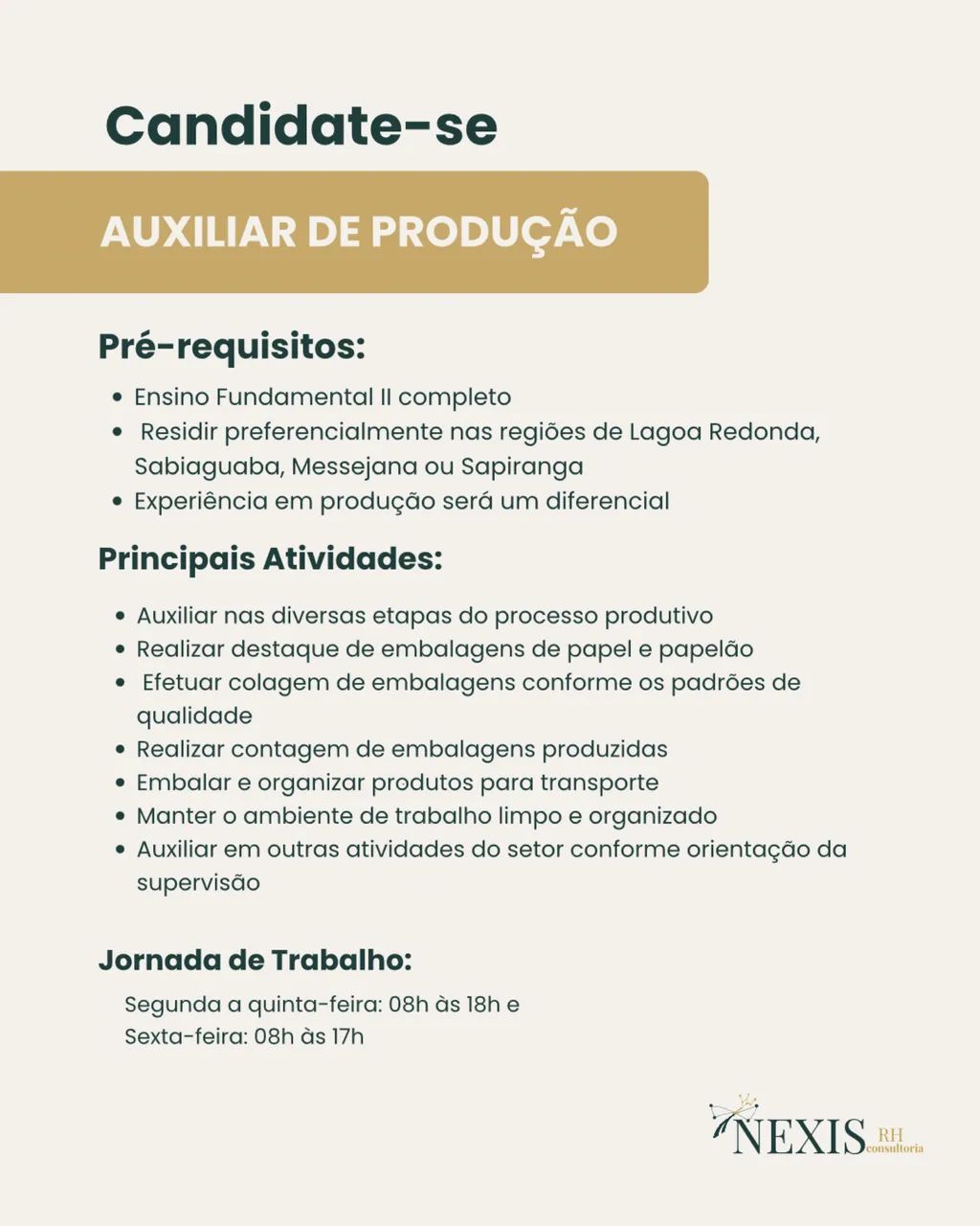 Auxiliar de produção 