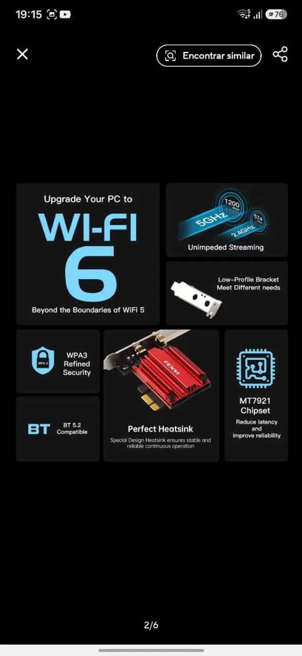 Placa Wifi 6 e Bluetooth 5.4 - Foto 2