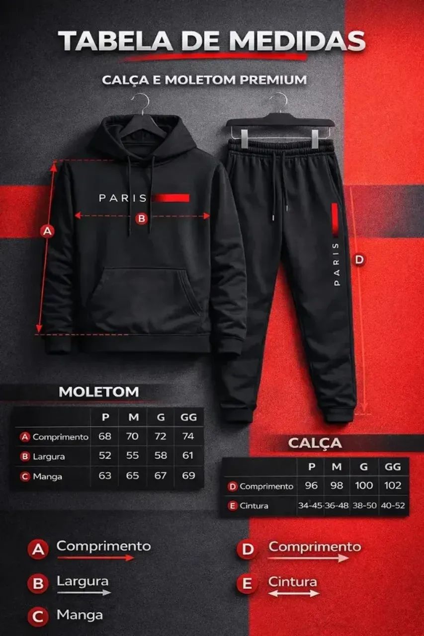 Conjunto Moletom Com Capuz E Calça Jogger Paris - Foto 2