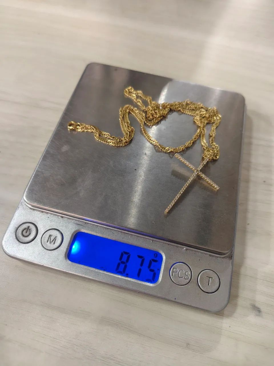 Corrente em Ouro 18k com crucifixo de brilhantes  - Foto 3