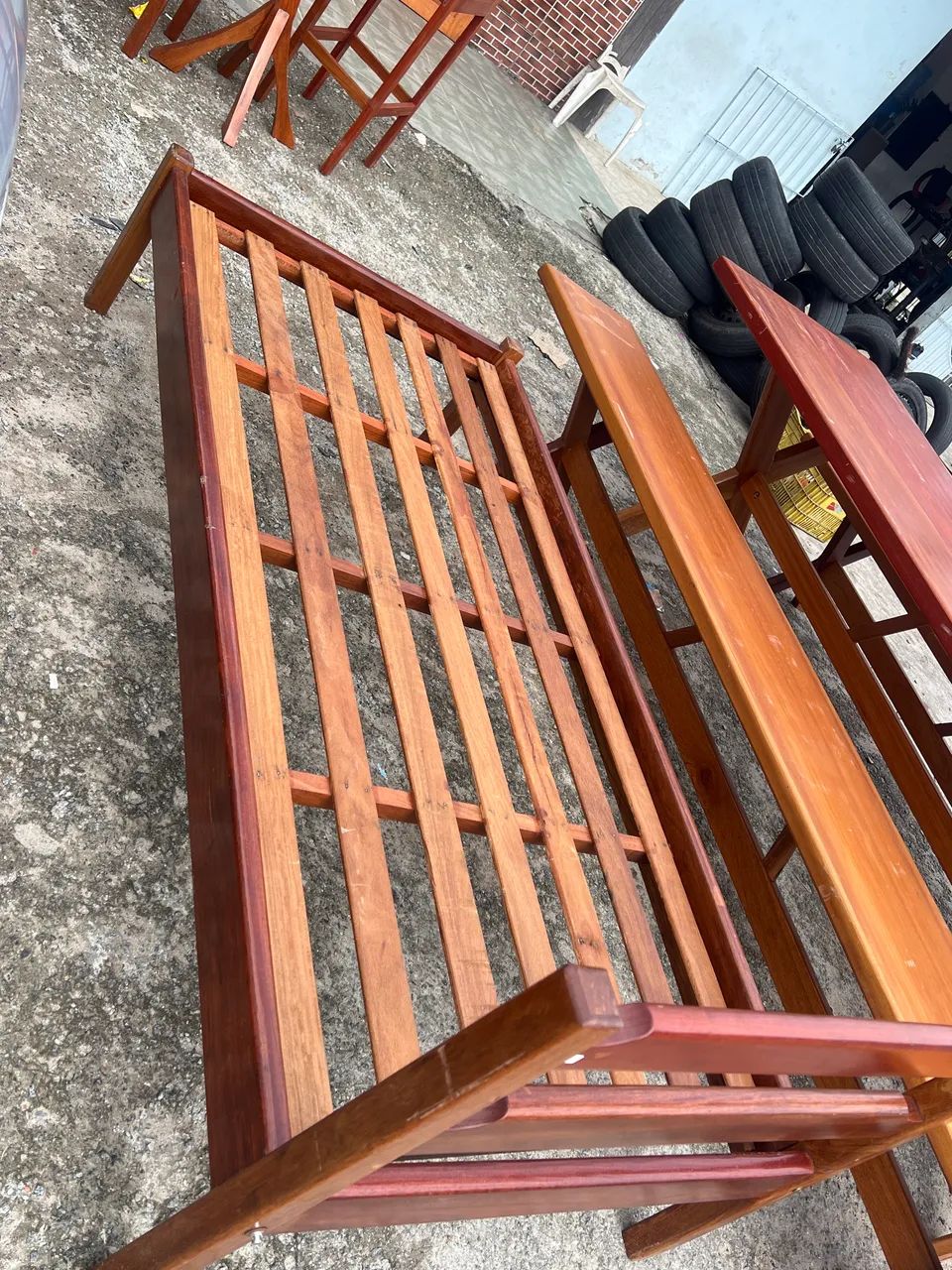 Cama de solteiro toda em jatobá  - Foto 3