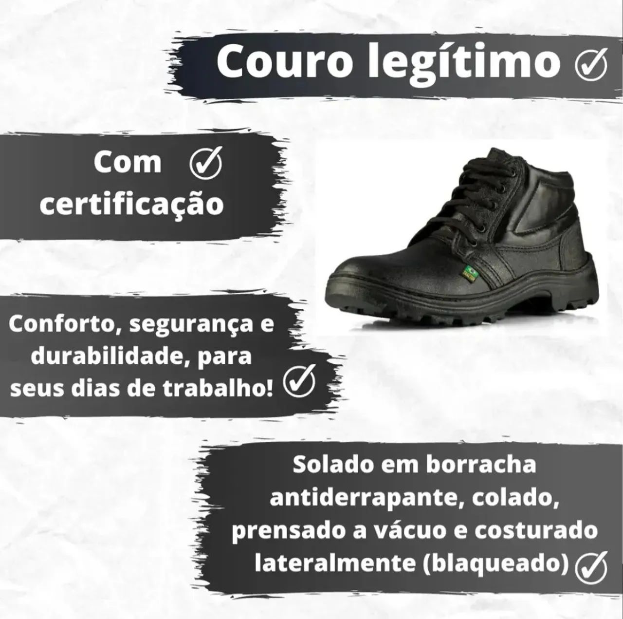 Bota de Segurança couro estilo Militar - Foto 4