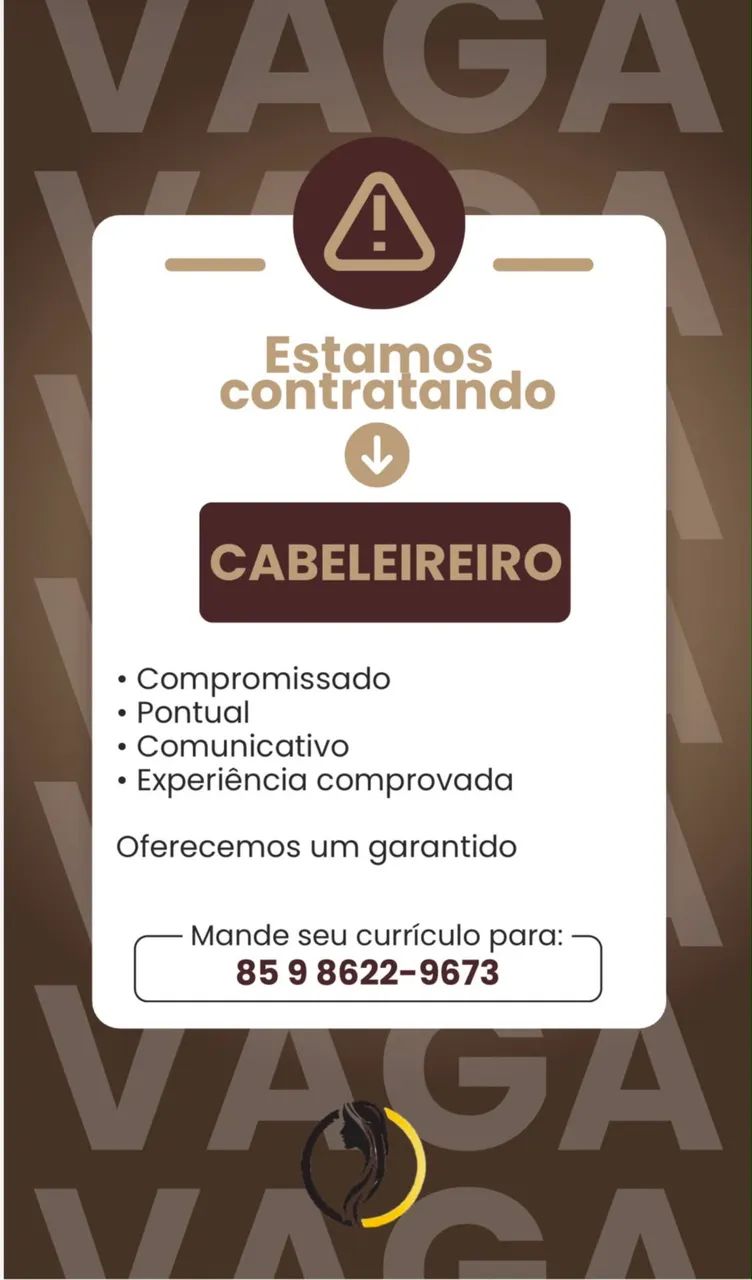 Vaga de cabeleireiro com garantido 