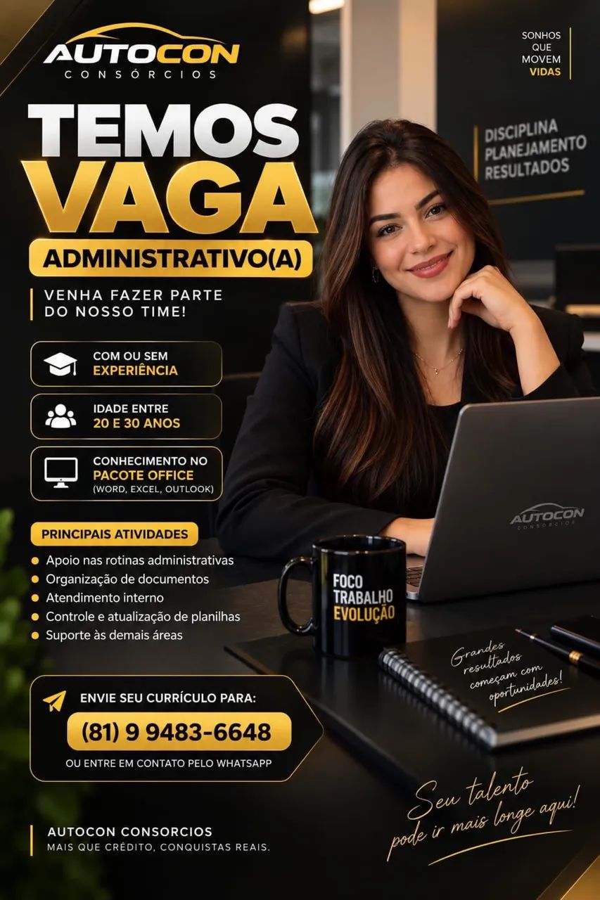 VAGA DE EMPREGO PARA ADMINISTRATIVO  - Foto 2