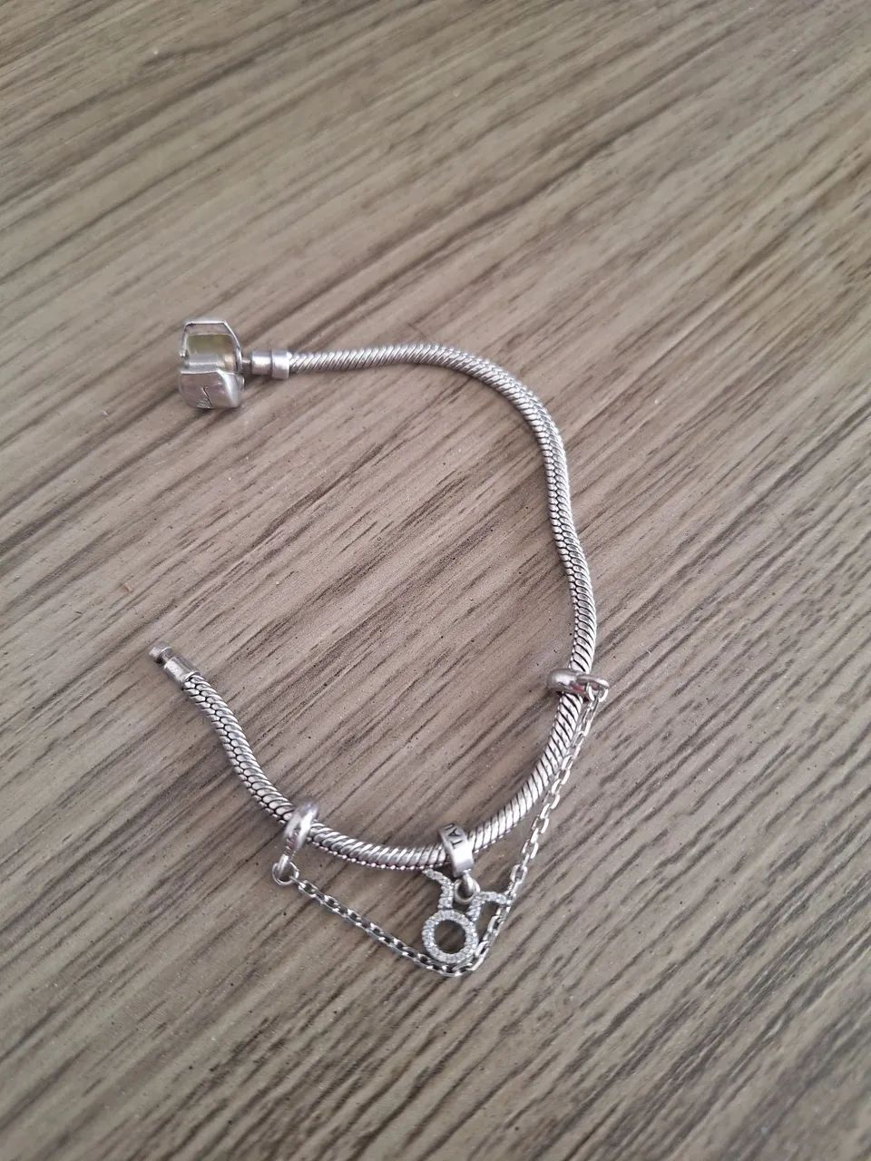 Pulseira prata 925 com Overlock TAM 18 - Foto 2