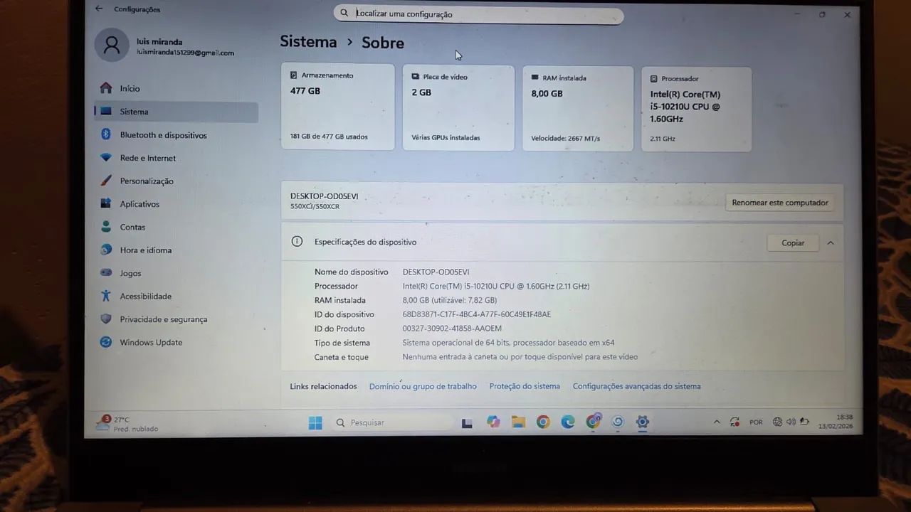 Notebook Samsung 10°Geração, com placa dedicada - Foto 2