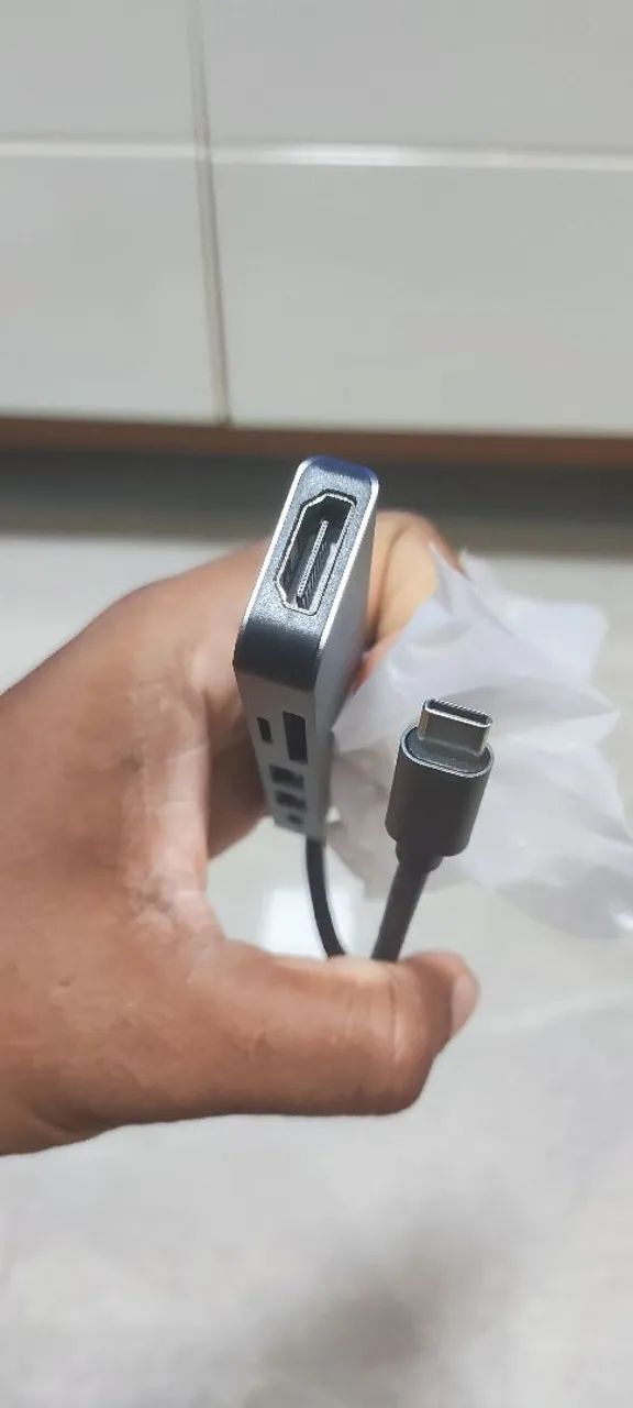 Hub USB tipo c 6 em 1, 2 USB, RF, sd, HDMI MHL - já é o menor preço  - Foto 3