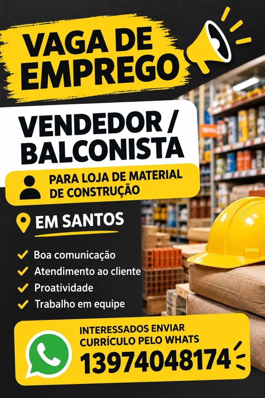 Vendedor loja material construção 